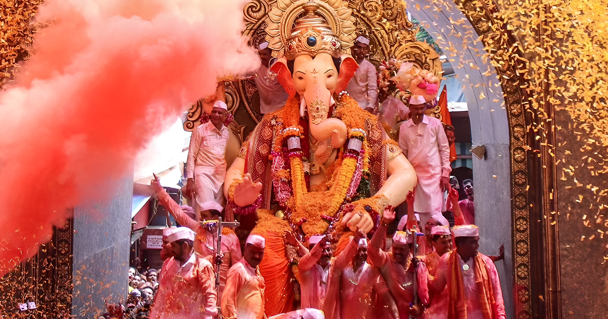 Mumbai's Lalbaugcha Raja Ganesh idol during Ganesh Chaturthi